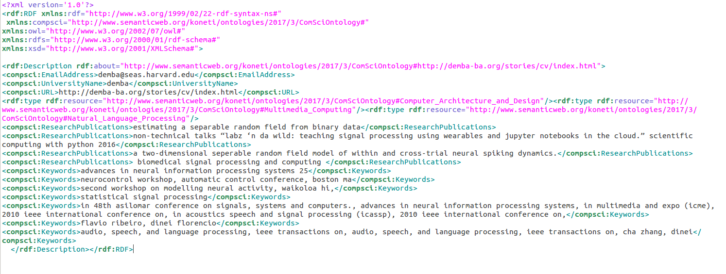 Storing Unstructured Data in RDF Form