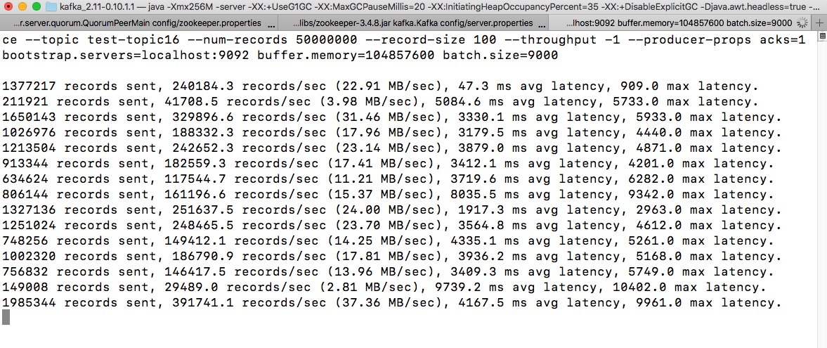 Benchmarking for Kafka