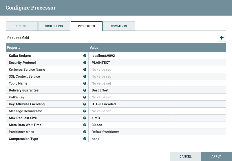 Configuring Processor for Data Integration Using Apache Nifi and Apache Kafka